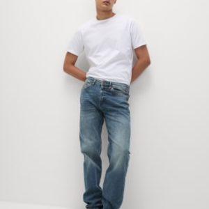 DRE454 Straight Fit Vintage Wash Stretch Jeans